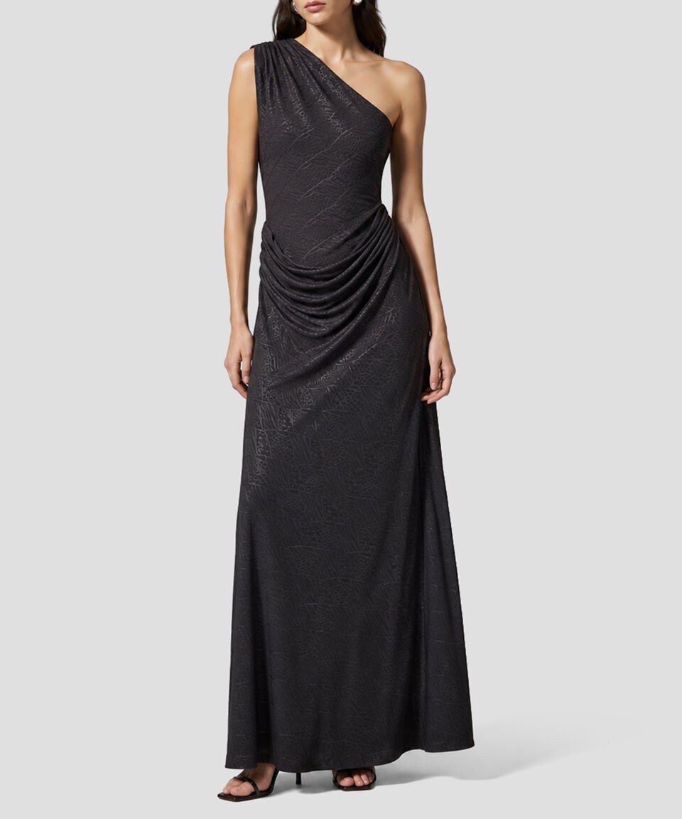 Vestido largo negro asimétrico